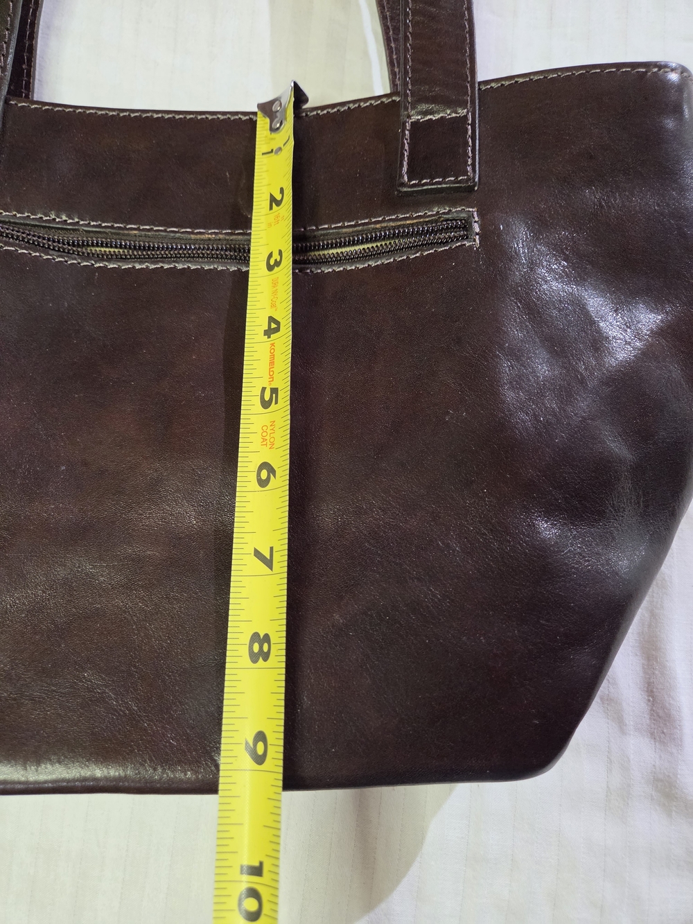 VINTAGE T Nobile Dark Brown Italian Leather Handbag MADE in ITALY. - Picture 9 of 11